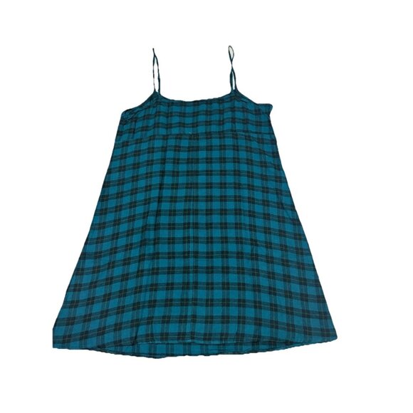 Women's Woven Slip Dress - Wild Fable Deep Teal Plaid Size M - Picture 8 of 8